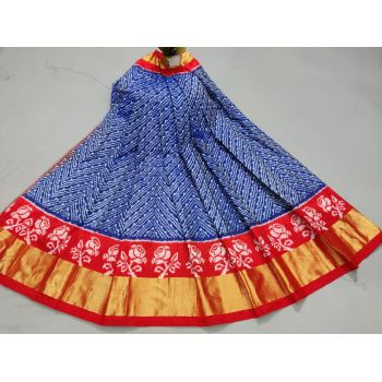 PSSIFSLG5Y10SZDC32- Free Size Ikat Silk Lehenga