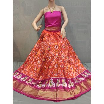 PSSIFSLG5Y10SZDC34- Free Size Ikat Silk Lehenga