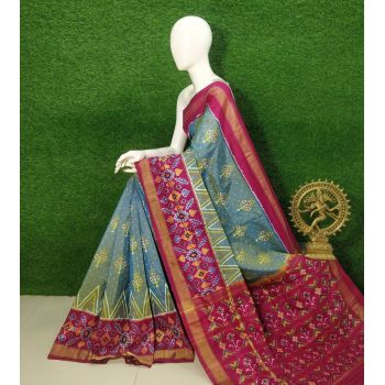 PUSNIDSS5Y09NDCC20- Ikat silk saree