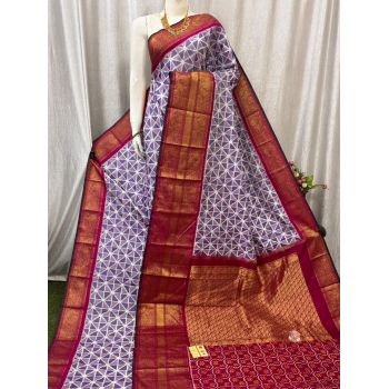 PASKKBRS5Y12FSDC03- Kanchi border Ikat silk saree