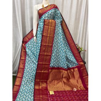 PASKKBRS5Y12FSDC04- Kanchi border Ikat silk saree
