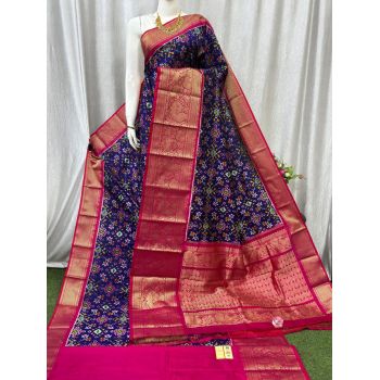 PASKKBRS5Y12FSDC05- Kanchi border Ikat silk saree