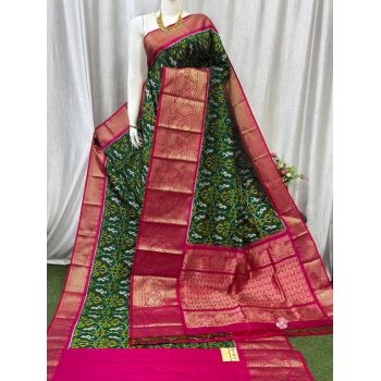 PASKKBRS5Y12FSDC06- Kanchi border Ikat silk saree