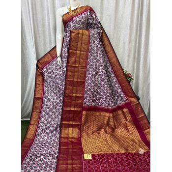 PASKKBRS5Y12FSDC10- Kanchi border Ikat silk saree