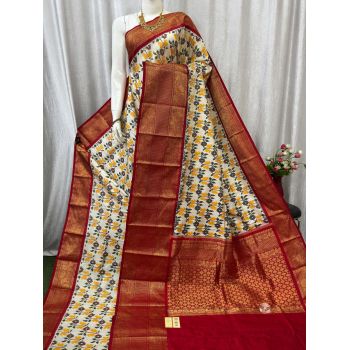 PASKKBRS5Y12FSDC11- Kanchi border Ikat silk saree