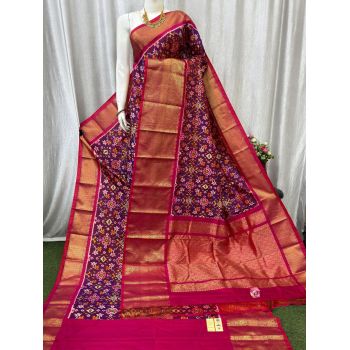 PASKKBRS5Y12FSDC13- Kanchi border Ikat silk saree