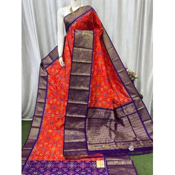 PASKKBRS5Y12FSDC16- Kanchi border Ikat silk saree