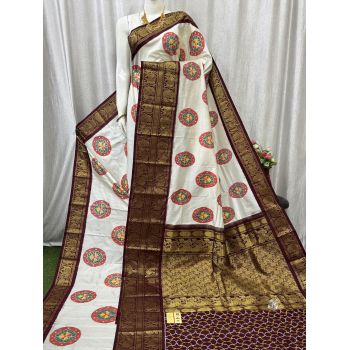 PASKKBRS5Y12FSDC18- Kanchi border Ikat silk saree