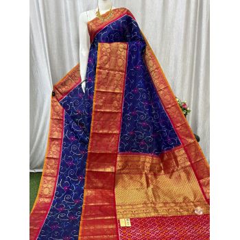 PASKKBRS5Y12FSDC19- Kanchi border Ikat silk saree