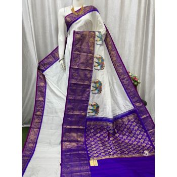 PASKKBRS5Y12FSDC20- Kanchi border Ikat silk saree