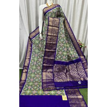 PASKKBRS5Y12FSDC22- Kanchi border Ikat silk saree