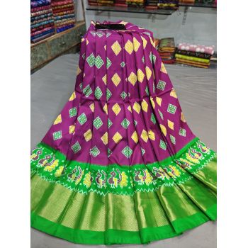 PGMRFSLG5Y18SZCD02- Free Size Ikat Silk Lehenga