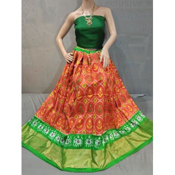 PGMRFSLG5Y18SZCD03- Free Size Ikat Silk Lehenga