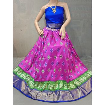 PGMRFSLG5Y18SZCD05- Free Size Ikat Silk Lehenga