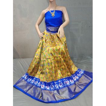 PGMRFSLG5Y18SZCD06- Free Size Ikat Silk Lehenga