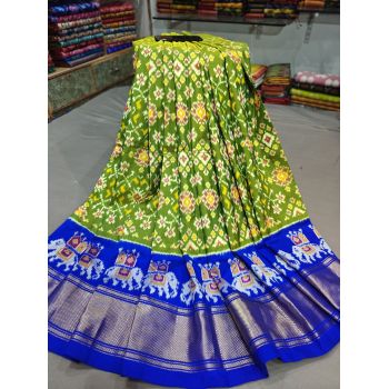 PGMRFSLG5Y18SZCD11- Free Size Ikat Silk Lehenga