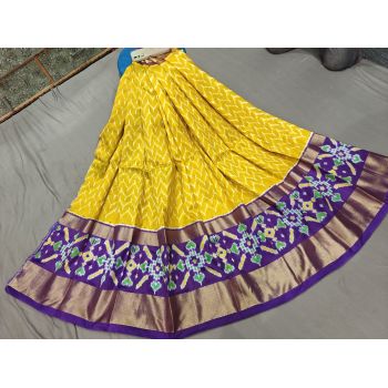 PGMRFSLG5Y18SZCD18- Free Size Ikat Silk Lehenga