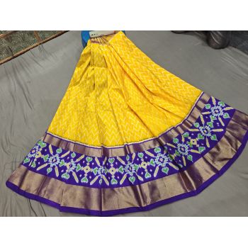 PGMRFSLG5Y18SZCD19- Free Size Ikat Silk Lehenga