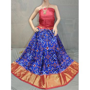 PGMRFSLG5Y18SZCD22- Free Size Ikat Silk Lehenga