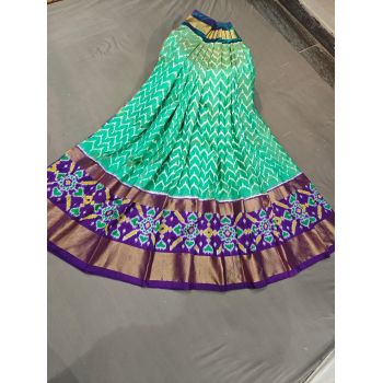 PGMRFSLG5Y18SZCD23- Free Size Ikat Silk Lehenga