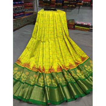 PGMRFSLG5Y18SZCD25- Free Size Ikat Silk Lehenga