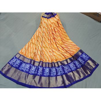 PGMRFSLG5Y18SZCD26- Free Size Ikat Silk Lehenga