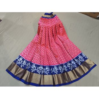 PGMRFSLG5Y18SZCD28- Free Size Ikat Silk Lehenga