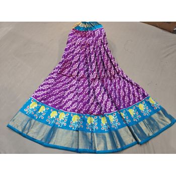 PGMRFSLG5Y18SZCD29- Free Size Ikat Silk Lehenga