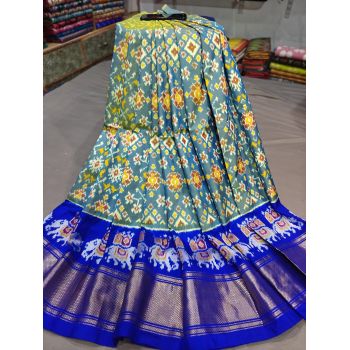 PGMRFSLG5Y18SZCD34- Free Size Ikat Silk Lehenga