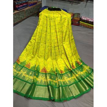 PGMRFSLG5Y18SZCD39- Free Size Ikat Silk Lehenga