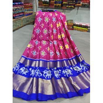 PGMRFSLG5Y18SZCD41- Free Size Ikat Silk Lehenga