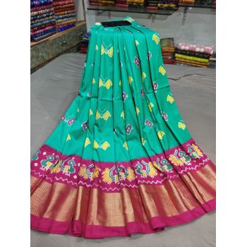 PGMRFSLG5Y18SZCD47- Free Size Ikat Silk Lehenga