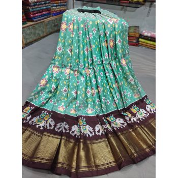 PGMRFSLG5Y18SZCD49- Free Size Ikat Silk Lehenga