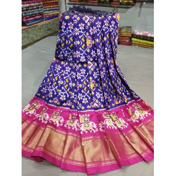 PGMRFSLG5Y18SZCD51- Free Size Ikat Silk Lehenga