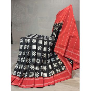 PGMRICTS5Y11SBDC02- Double Ikat cotton saree