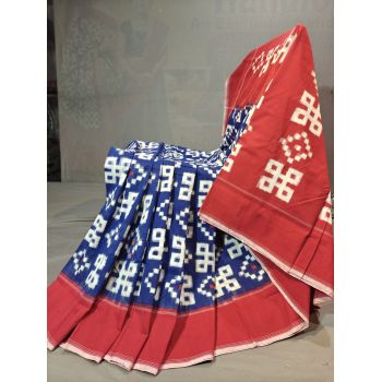 PGMRICTS5Y11SBDC10- Double Ikat cotton saree