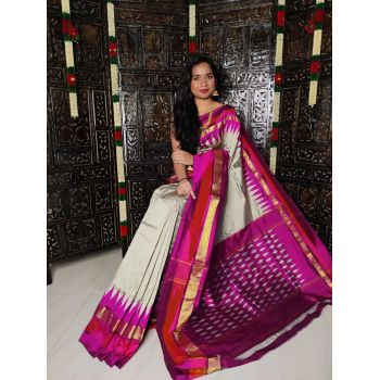 PGMRILWS5Y12XEDC19- light weight Ikat silk saree
