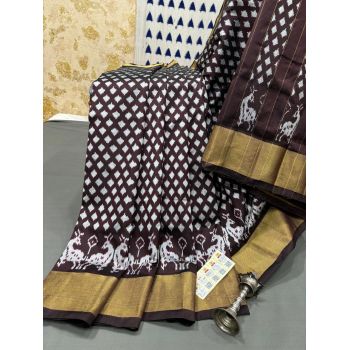 PRMHIDSS5Y10TSDC09- Ikat silk saree