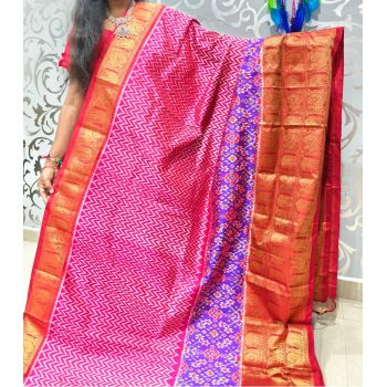 PSPHKBRS5Y12FDDC03- Kanchi border Ikat silk saree