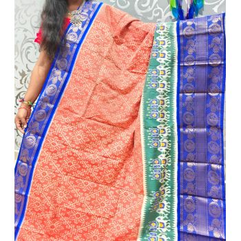PSPHKBRS5Y12FDDC08- Kanchi border Ikat silk saree