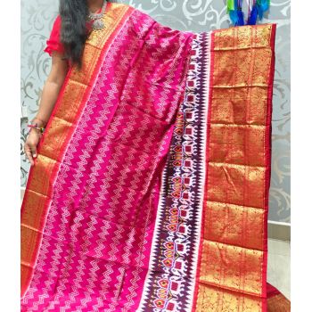PSPHKBRS5Y12FDDC11- Kanchi border Ikat silk saree