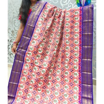 PSPHKBRS5Y12FDDC12- Kanchi border Ikat silk saree