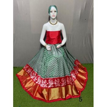 PSRGFSLG5Y11SZDC03- Free Size Ikat Silk Lehenga