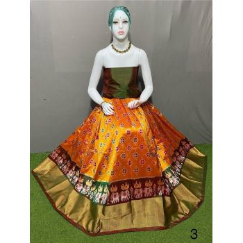 PSRGFSLG5Y11SZDC04- Free Size Ikat Silk Lehenga