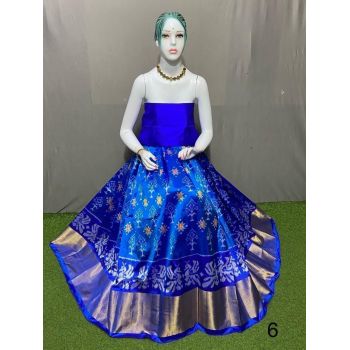 PSRGFSLG5Y11SZDC08- Free Size Ikat Silk Lehenga
