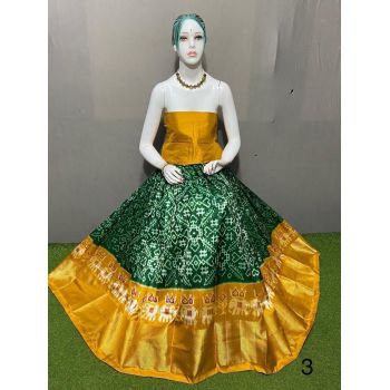 PSRGFSLG5Y11SZDC09- Free Size Ikat Silk Lehenga