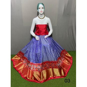 PSRGFSLG5Y11SZDC21- Free Size Ikat Silk Lehenga