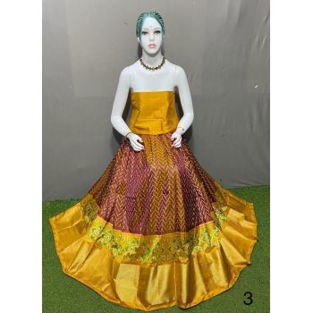 PSRGFSLG5Y11SZDC28- Free Size Ikat Silk Lehenga
