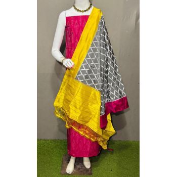 PSRGSDST5Y12FFCD18- Ikat Silk dupatta with Ikat sico top