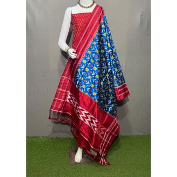 PSRGSDST5Y12FFCD37- Ikat Silk dupatta with Ikat sico top